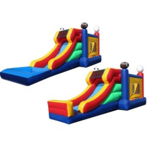 SPORTS THEME --WET / DRY  COMBO  BOUNCE HOUSE .