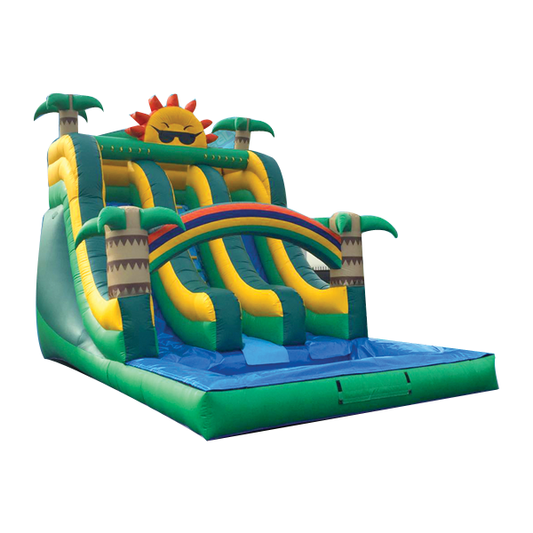 TROPICAL THEME , FRONT LOAD DUAL LANE  WATER SLIDE