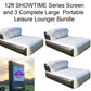 12ft SHOWTIME SCREEN and 3 Large Leisure :Lounger Bundle